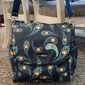 Petunia Pickle Bottom Peacock Print Diaper Bag